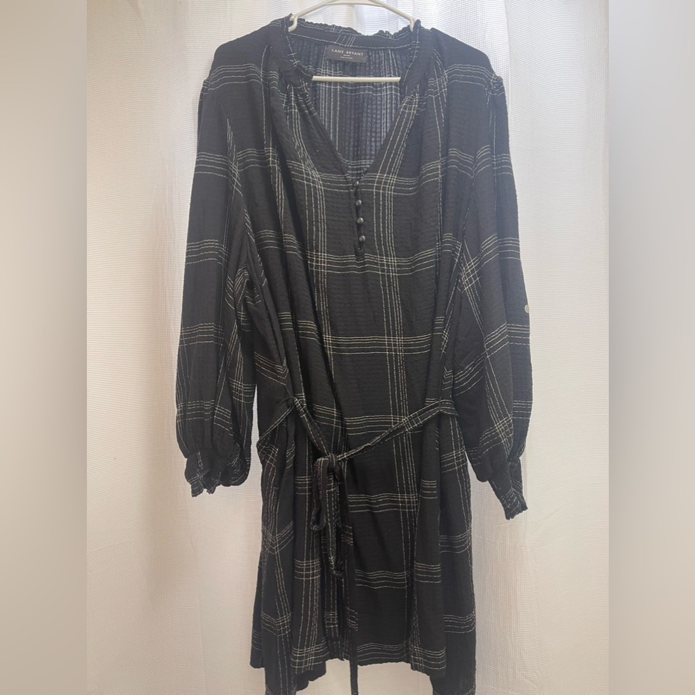 Lane Bryant windowpane shirt dress